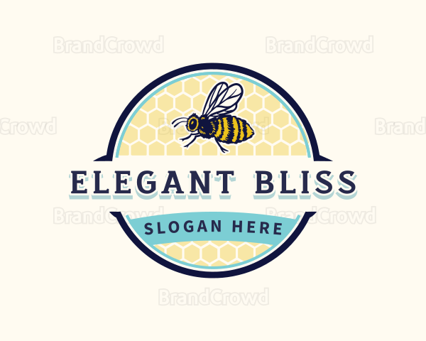 Bee Bumblebee Honeycomb Logo