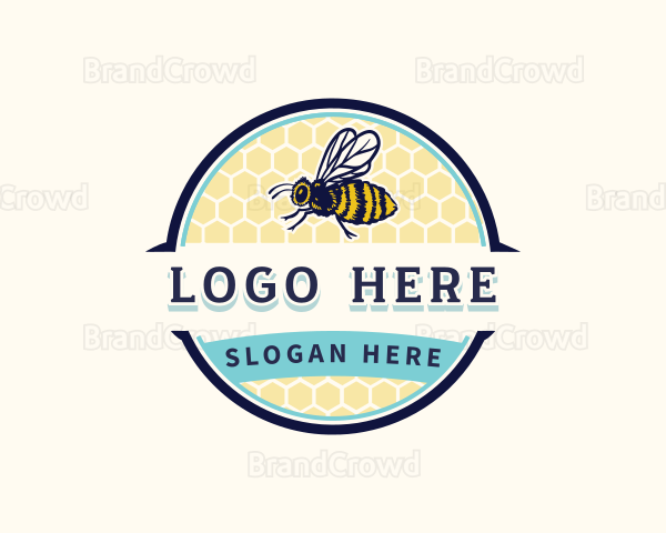 Bee Bumblebee Honeycomb Logo