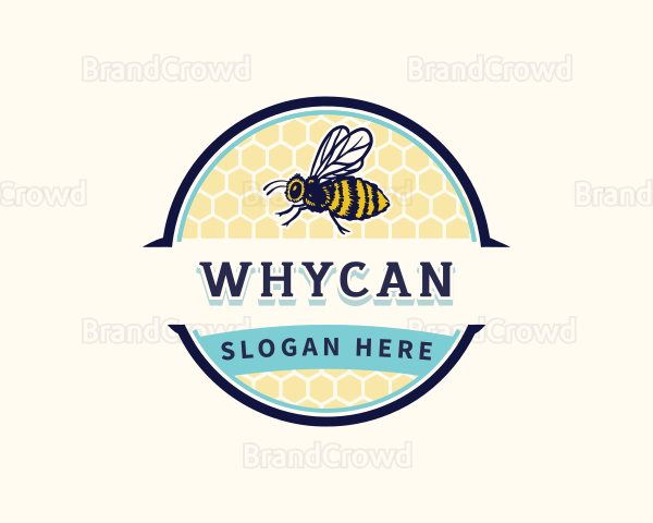 Bee Bumblebee Honeycomb Logo