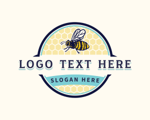 Wasp - Bee Bumblebee Honeycomb logo design