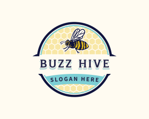 Bee Bumblebee Honeycomb logo design