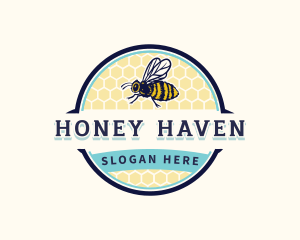 Bee Bumblebee Honeycomb logo design