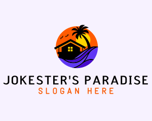 Sunset Palm Beach House logo design