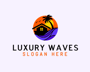 Sunset Palm Beach House logo design