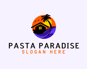 Sunset Palm Beach House logo design