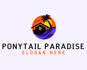 Sunset Palm Beach House logo design