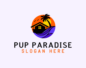 Sunset Palm Beach House logo design