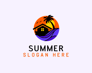 Sunset Palm Beach House logo design