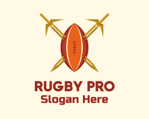 Gold Sword Rugby Ball logo design