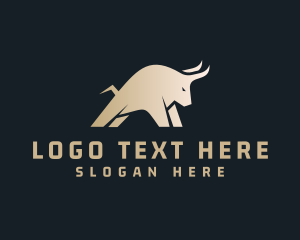 Animal - Wild Raging Ox logo design