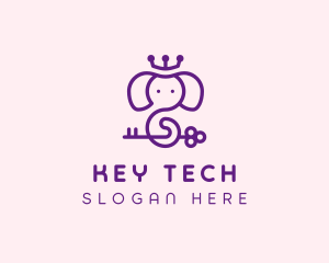 Magical Elephant Crown logo design