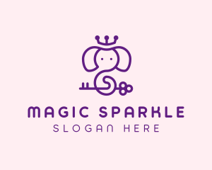 Magical Elephant Crown logo design