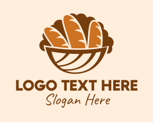 Baker - Baguette Bread Basket logo design