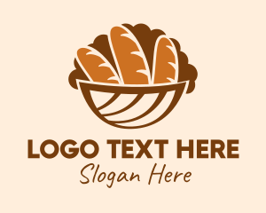 Pastry - Baguette Bread Basket logo design