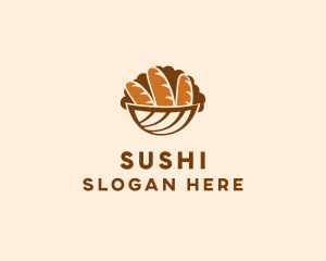 Baguette Bread Basket logo design