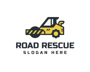 Construction Road Roller logo design