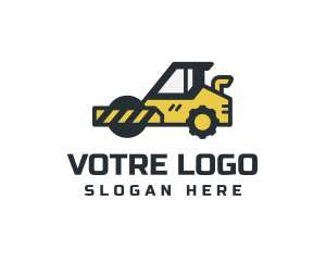 Construction Road Roller logo design