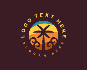 Outdoor - Tropical Palm Tree Beach logo design