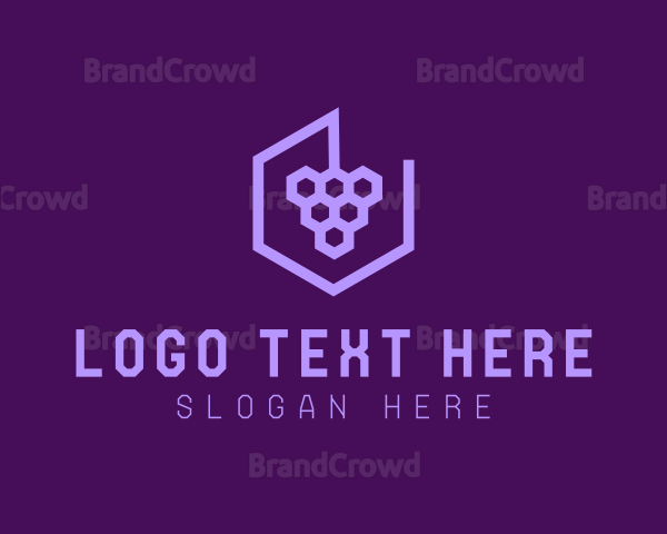 Geometric Hexagon Grape Logo