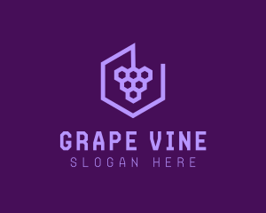 Grape - Geometric Hexagon Grape logo design