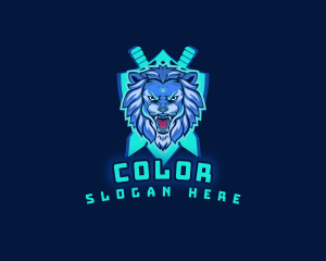 Lion Shield Swords Logo