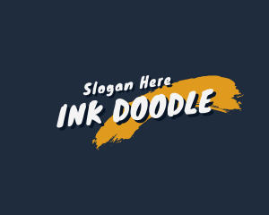 Handwritten Doodle Brush logo design