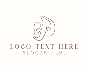 Breastfeeding - Floral Baby Maternity logo design