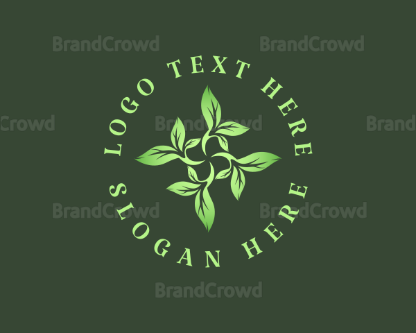 Botanical Garden Leaves Logo