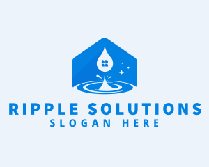 Ripple - House Water Droplet logo design