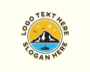 Ship - Travel Mountain Island logo design