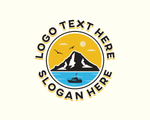 Boat - Travel Mountain Island logo design