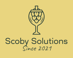 Scoby - Kombucha Brew Glass logo design