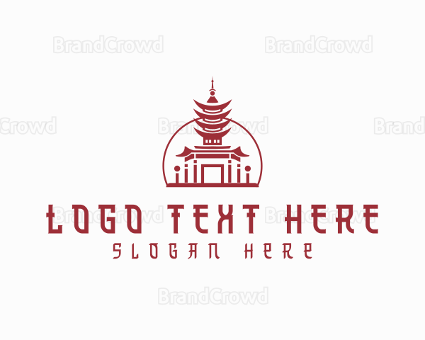 Chinese Temple Pagoda Logo