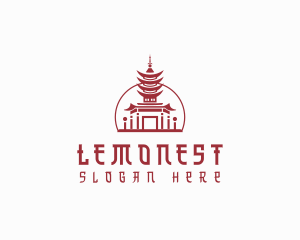 Landmark - Chinese Temple Pagoda logo design