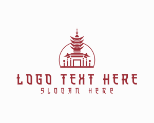 Travel Agency - Chinese Temple Pagoda logo design