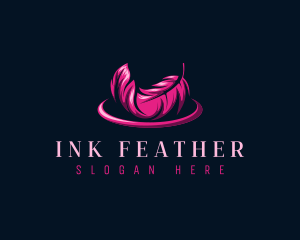 Feather Author Quill logo design