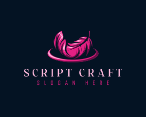 Screenwriter - Feather Author Quill logo design