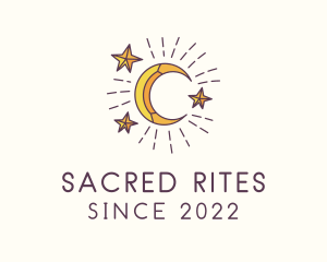 Ritual - Crescent Moon Star Astrology logo design
