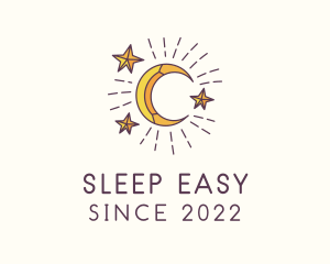 Crescent Moon Star Astrology logo design