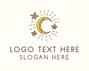 Crescent Moon Star Astrology Logo