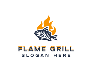 Grilling - Grill Fish Restaurant logo design