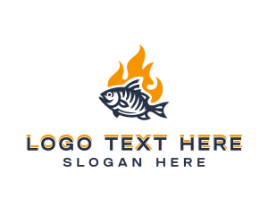 Hot - Grill Fish Restaurant logo design