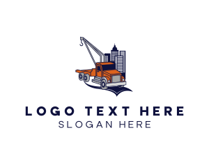 Haulage - Urban Tower Tow Truck logo design