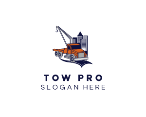 Tow - Urban Tower Tow Truck logo design