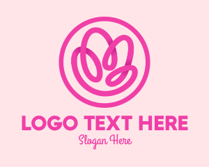 Scribble - Pink Scribble Flower logo design