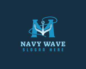 Navy - Navy Marine Anchor Letter M logo design