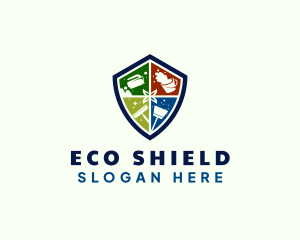 Housekeeping Cleaning Shield logo design