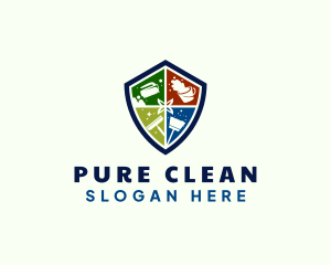 Housekeeping Cleaning Shield logo design