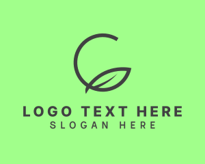Letter C - Green Leaf Circle logo design