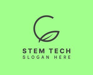 Stem - Green Leaf Circle logo design